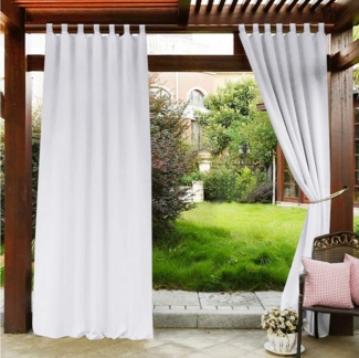 Qelus Outdoorvorhang Blickdicht Vorhang Outdoor Wasserdicht Gardinen Balkon, (2 St), Thermo Für Gardinen Garten Terrassen