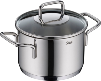 Silit Kochtopf Extra Cook, mit Glasdeckel, Edelstahl 18/10 (2-tlg), SiliTherm Universalboden, induktionsgeeignet, spülmaschinengeeignet