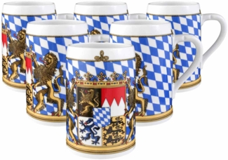Seltmann Weiden Compact Bayern Bierkrug ohne Deckel 0,75 l 6er Set - DS