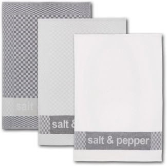 Dyckhoff Geschirrtuch Salt & Pepper, Maße je Tuch ca. 50x70 cm, (Set, 6-tlg), mit drei verschiedenen Motiven