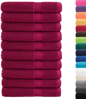 vidaXL Premium-Handtücher SOLUND 10 Stk. Bordeaux 100x200 cm 600 g/m² 137223