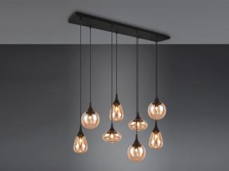 TRIO Leuchten LED Pendelleuchte, Dimmfunktion, LED wechselbar, warmweiß, große 8x Glas Lampenschirm über Esstisch Kücheninsel hängend B: 121cm