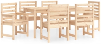 vidaXL 7-tlg. Garten-Essgruppe Massivholz Kiefer 3154713