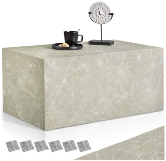 tectake Couchtisch Beistelltisch Lasley, Belastbarkeit 45 kg, 90 x 50 x 40 cm (1-St, 1 tlg), Markanter Couchtisch in stilvoller Travertinoptik