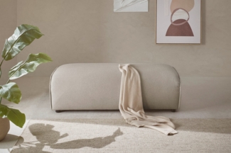 LeGer Home by Lena Gercke Hocker PIARA, Polsterhocker mit Kedernaht, Cord, Leinenoptik o. Strukturstoff, zur Serie PIARA, rechteckig, schwarze Füße, bequemer Sitzkomfort