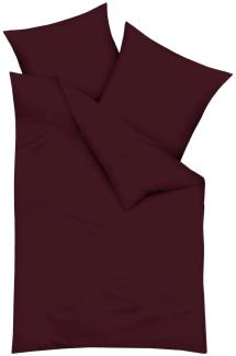 Traumschlaf Uni Biber Bettwäsche|240x220 cm + 2x 40x80 cm| burgundTraumschlaf Uni Biber Bettwäsche