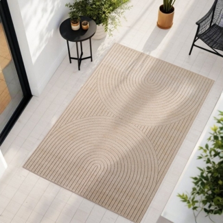Teppium Teppich Skandinavischer 3D-Teppich, Rechteckig, Höhe: 5 mm, Indoor Outdoor Teppich Wetterfest 3D Optik Wohnzimmer Küchen Terrasse