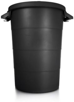 BigDean wetterfeste Universaltonne mit Deckel und 2 stabilen Tragegriffen 80 Liter SCHWARZ - Regentonne Mülleimer - Indoor und Outdoor geeignet - Made in Europe