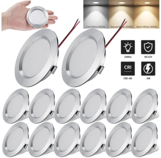 Sunicol LED Einbauleuchte Deckenlampen, Wohnmobil Flach Spot Einbaustrahler, 12V 3W RV Boot, Warmweiß Neutralweiß Kaltweiss Auto Innenleuchten Wohnwagen