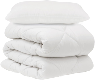 vidaXL Bettdecken Set mit Kissen 2 pcs Weiß Mikrofaser 3376709