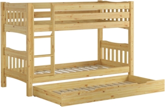 Etagenbett Kiefer massiv mit Rollroste u Gästebettkasten Kinderetagenbett 60.15-09 Ni70 S7