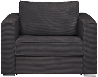 Vente-unique - Schlafsessel mit Matratze - Liegefläche 70 cm - Matratze 14 cm - Cord - Anthrazit - LORETO