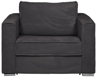 Vente-unique - Schlafsessel mit Matratze - Liegefläche 70 cm - Matratze 14 cm - Cord - Anthrazit - LORETO