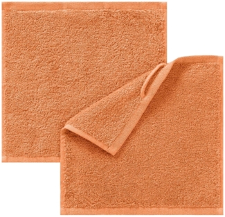 BettwarenShop Handtuch Serie Premium|Seiftuch 2er Pack 30x30 cm| pfirsich