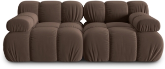 Micadoni Modulares Sofa Bellis 2-Sitzer Samt Bluvel Dunkelbraun