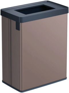 Dmora Mülleimer Longueuil, Abfalleimer, Behälter zur getrennten Abfallsammlung, Müllschrank, 44x27 h69 cm, Braun