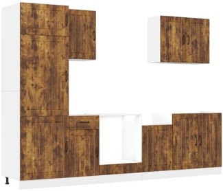 vidaXL 7-tlg. Küchenschrank-Set Lucca Räuchereiche Holzwerkstoff 3314776