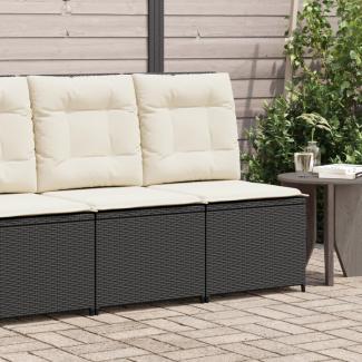 vidaXL Gartensessel mit Liegefunktion und Kissen Schwarz Poly Rattan 368973