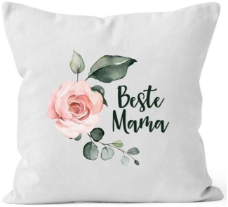 MoonWorks Dekokissen Kissen-Bezug Beste Mama Geschenk Muttertag Watercolor Kissen-Hülle Deko-Kissen Baumwolle MoonWorks®