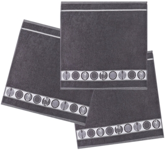 Kracht Geschirrtuch Teller, (3-tlg, 3-teilig), 3er Pack Frottee Küchenhandtücher (3 Stück) ca. 50x50cm Baumwolle
