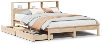 vidaXL Massivholzbett mit Regal ohne Matratze 140x190 cm Kiefernholz 3309821