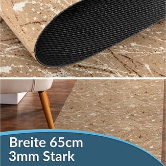 ANRO Küchenläufer RAHMA Industrie Spritzer pflegeleicht Flurläufer Küchenteppich, eckig, Höhe: 3 mm, Teppichläufer 100cm Minimalistisch Beige wasserdicht