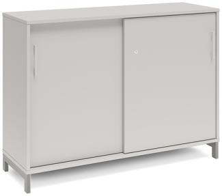 Büroschrank DNA 1200x890 mm Lichtgrau/Alu-Grau Schiebetür 2A4