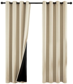 OKWISH Verdunkelungsvorhang 2er Set Verdunklungsvorhänge Vorhang Vorhänge Gardinen Curtains, Ösen (2 St), verdunkelnd, Polyester, Schlafzimmer Thermovorhang Ösen Wärmeisolierend gegen Kälte Blickdicht