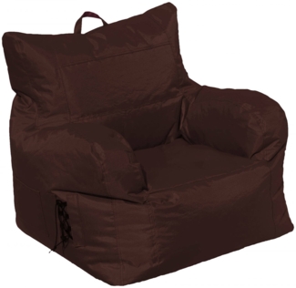 Dmora Sessel Ossidiana, Gepolsterter Sitz, Einzelsofa im Wohnzimmer, Stuhl mit Armlehnen, Made in Italy, 75x65 h70 cm, Braun