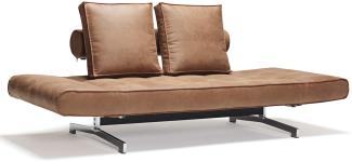 Ghia Schlafsofa Leather Look Brown Faunal