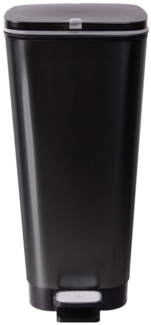 ONDIS24 Mülleimer Treteimer Chic L Mülleimer aus Kunststoff 45 Liter (Metal Black)