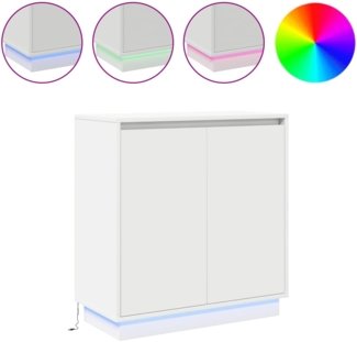 vidaXL LED-Sideboard mit Regal Weiß 71 x 34,5 x 75 cm Holzwerkstoff 869642