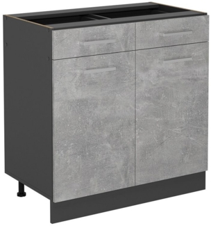 Küchenunterschrank R-Line Beton 80 cm ohne Arbeitsplatte Vicco