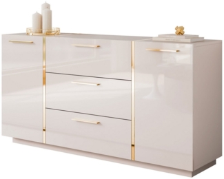 Lookway Kommode mit Schubladen ONYX Kaschmir Hochglanz 158 cm