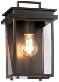 Außenleuchte, Wandlampe, Laterne, ALU-Glas, Bronze, H 26,1 cm