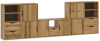 vidaXL 5-tlg. Wohnwand mit Stauraum ODDA Massivholz Kiefer 3365382