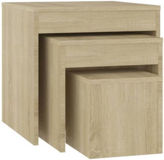 vidaXL Satztische 3-tlg. Sonoma-Eiche Spanplatte [808597]