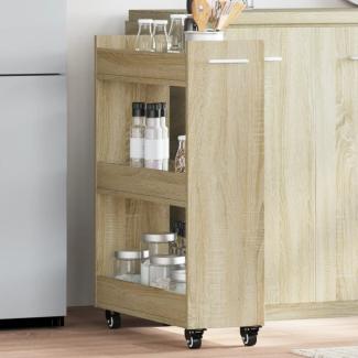 vidaXL Schrank mit Rollen Sonoma-Eiche 60 x 22 x 79 cm Holzwerkstoff