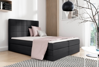 99rooms Minor Boxspringbett Velours JASMINE Schwarz 140x200 cm
