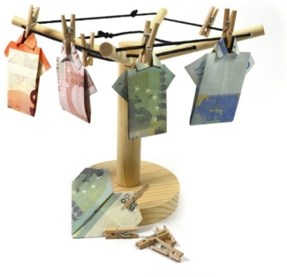 Frau WUNDERVoll Papierdekoration Geldgeschenk Wäschespinne