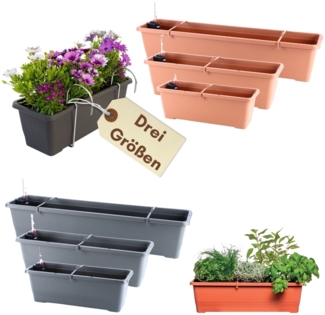 GarPet Blumenkasten Blumenkasten Fensterbank Balkon Kasten Wasserspeicher Halter 50 60 80