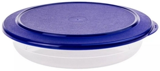 TUPPERWARE Vorratsdose Tupperware Tafelperle 1,3L FLACH mit blauen Deckel