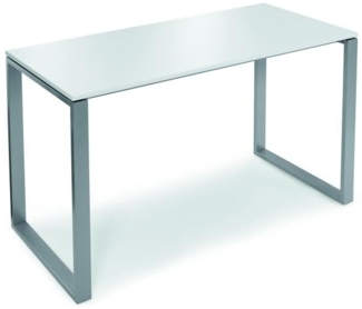 Soennecken Stehtisch 160x80x110cm Gestell silber Platte weiß