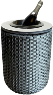 COOTAB Cooler Table LONDON Beistelltisch mit Edelstahl-Kühler - Anthrazit/Champagner