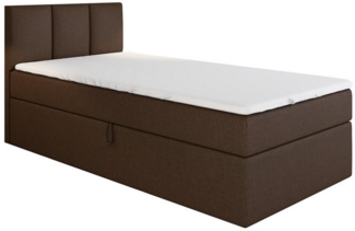 A&J MöbelLand GmbH Boxspringbett Einzelbett NASI mit Bettkasten, Topper und gepolstertem Kopfteil. (Boxspringbett mit Bettkasten und gepolstertem Kopfteil. Inclusive Topper !, TOP ANGEBOT), Länge 208 cm Höhe 106 cm