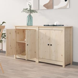 Sideboards 2 Stk. 70x35x80 cm Massivholz Kiefer Natur