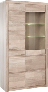 Home affaire Vitrine Silkeborg teilmassiv, schöne grifflose Optik
