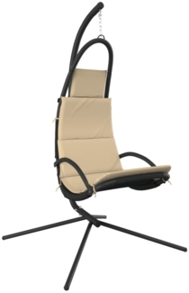 vidaXL Garten-Hängestuhl mit Kissen Creme Oxford-Gewebe und Stahl 362727