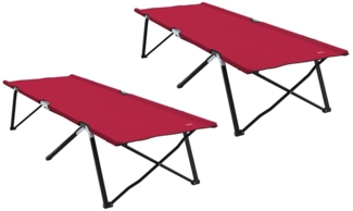 vidaXL Klapp-Sonnenliegen mit Tragetaschen, 2 Stück, rot, aus 600D Oxford-Gewebe 42003170