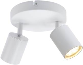 ZMH Deckenstrahler 2 Flammig Deckenleuchte Wohnzimmer: Modern Deckenlampe GU10 Strahler Rund Weiß Küchenlampe Flur Deckenspot Schwenkbar Innen Spot für Schlafzimmer Küche Ohne Leuchtmittel